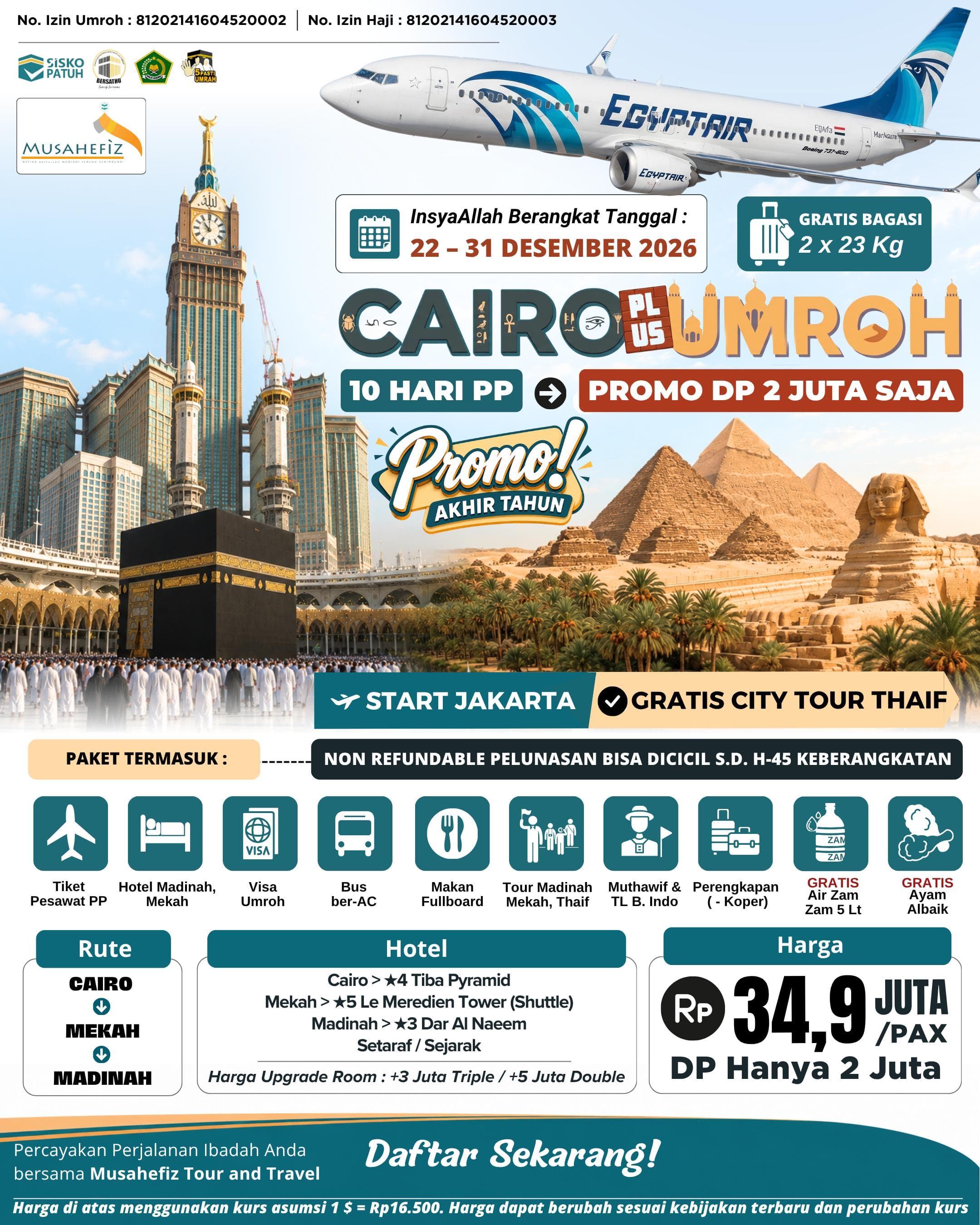 CAIRO + UMROH AKHIR TAHUN 22 DESEMBER 2026