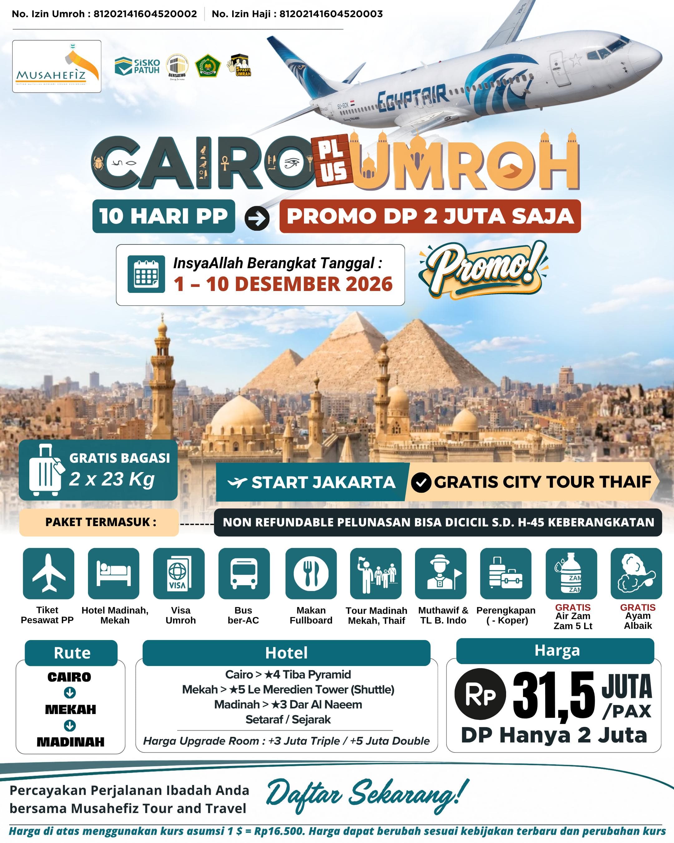 CAIRO + UMROH 1 DESEMBER 2026
