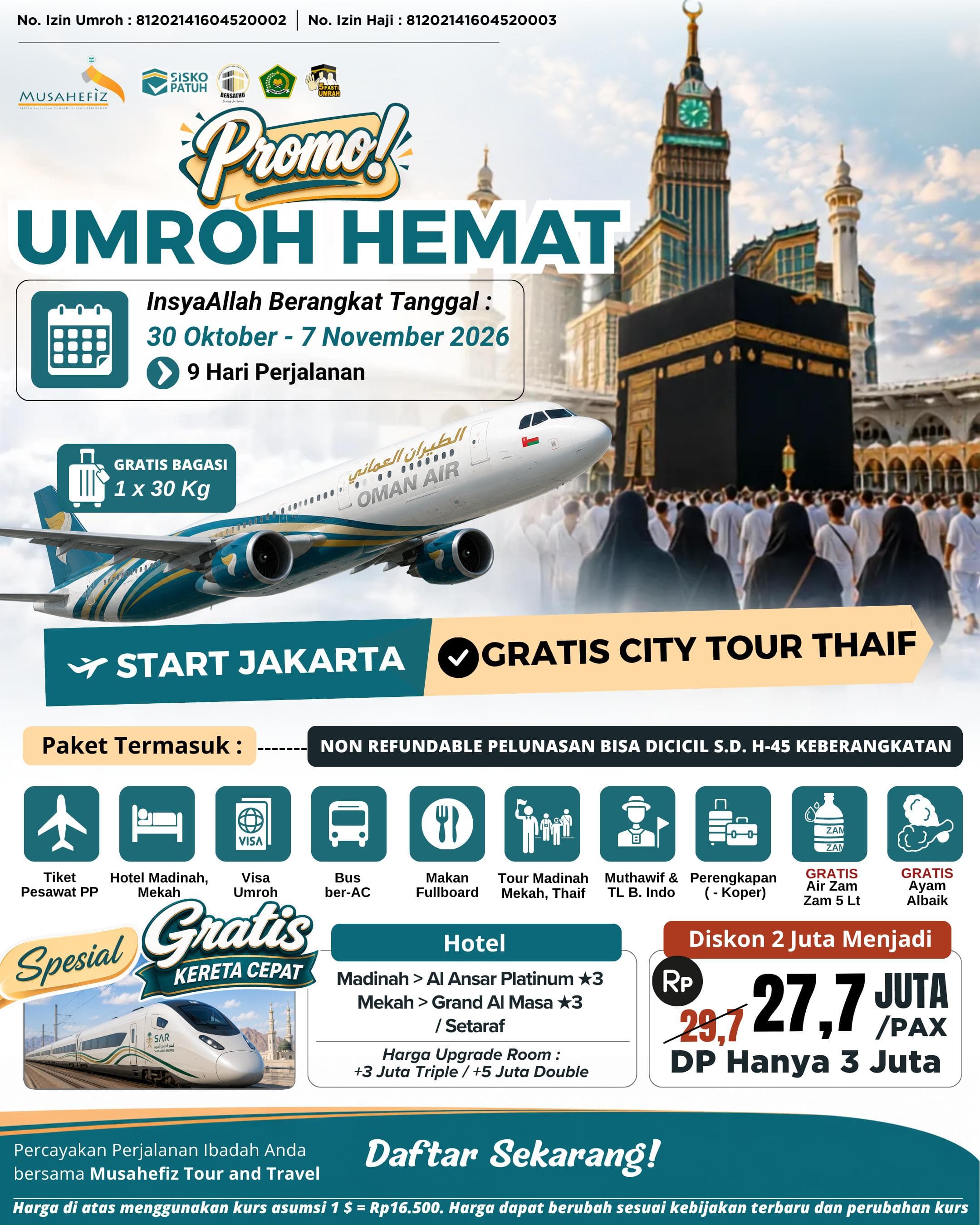 PROMO UMROH BANYAK BONUS 30 OKTOBER 2026