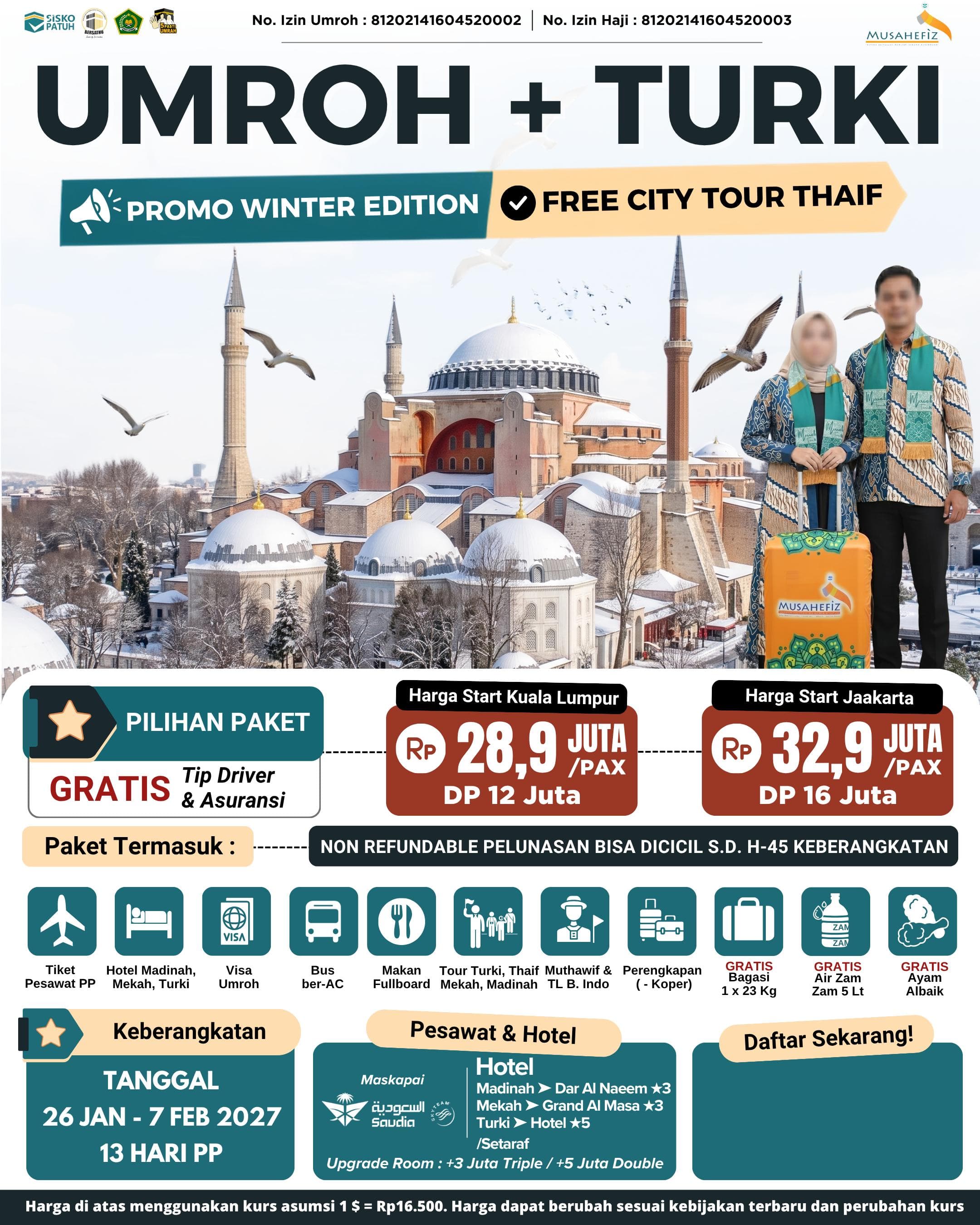FLASHSALE PROMO UMROH + TURKI 26 JANUARI 2027