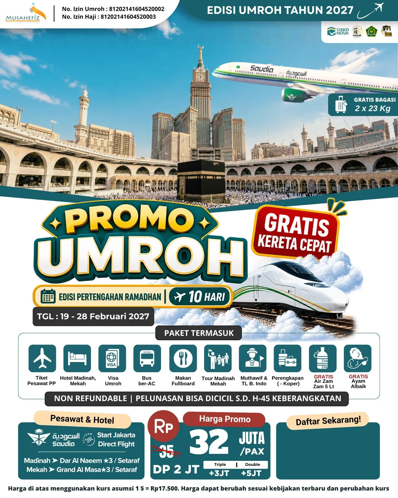PROMO UMROH 19 FEBRUARI 2027 EDISI PERTENGAHAN RAMADHAN 10 HARI