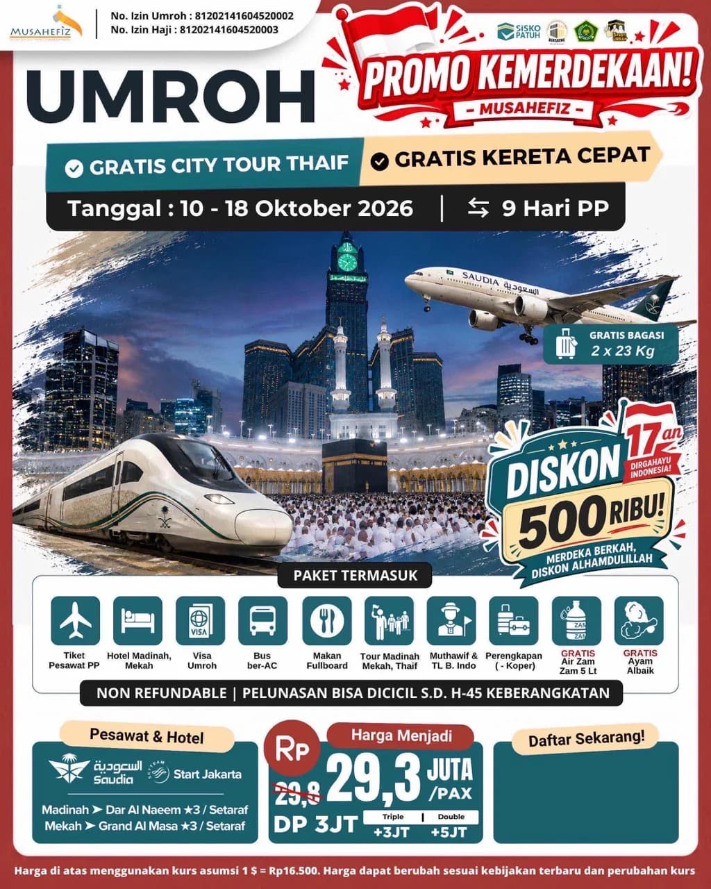 PROMO UMROH HEMAT 10 OKTOBER 2026 START JAKARTA