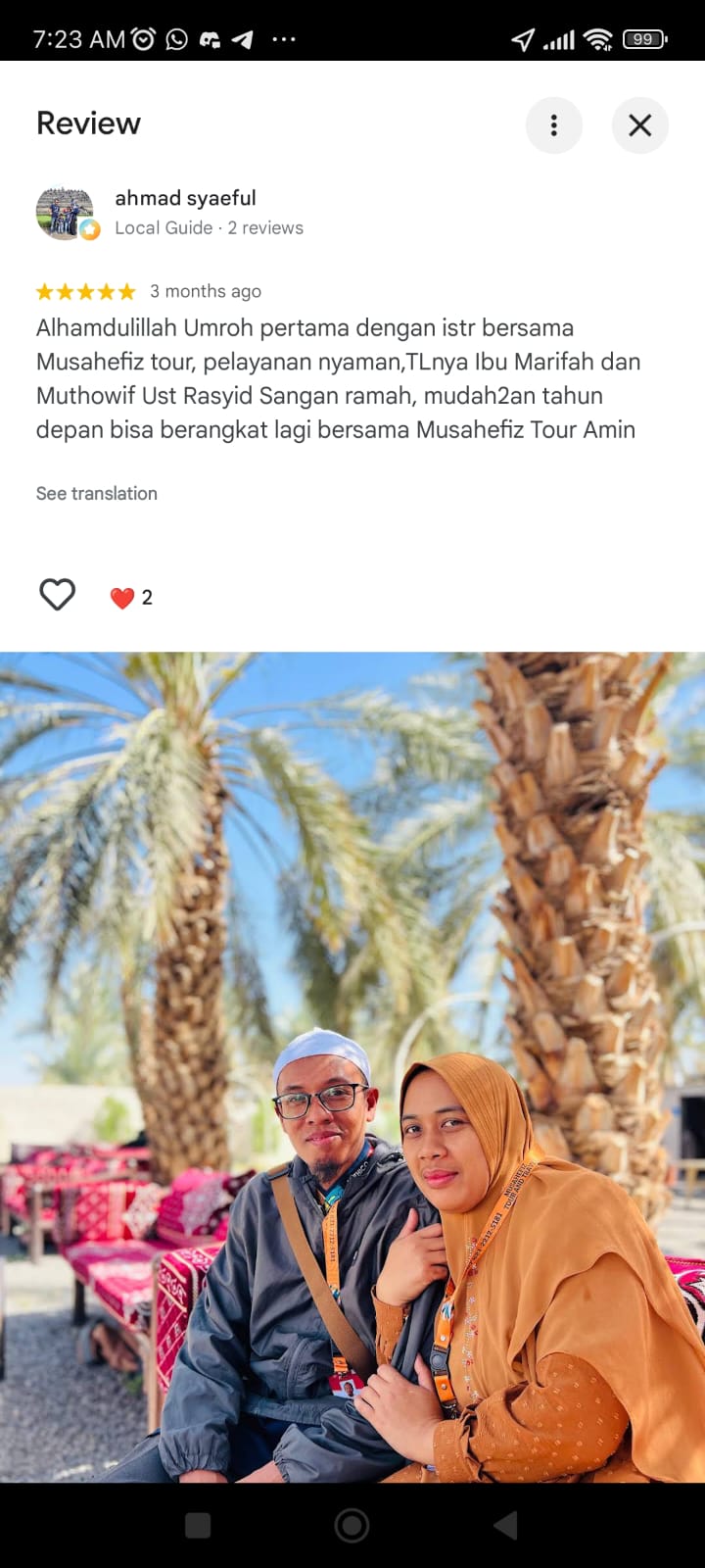 Screenshot Ulasan Google Maps dari Ahmad Syaeful